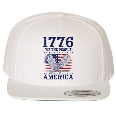 1776 We The People American Flag Eagle Patriotic Wool Snapback Cap