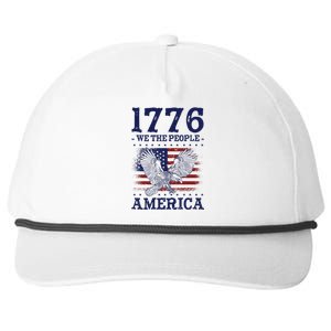 1776 We The People American Flag Eagle Patriotic Snapback Five-Panel Rope Hat