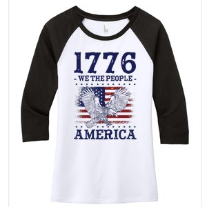 1776 We The People American Flag Eagle Patriotic Women's Tri-Blend 3/4-Sleeve Raglan Shirt