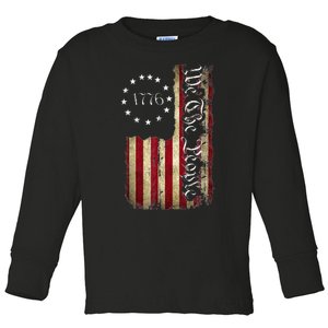 1776 We The People Patriotic American Constitution Toddler Long Sleeve Shirt