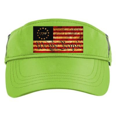 1776 We The People US Flag Visually Aged And Distressed Adult Drive Performance Visor