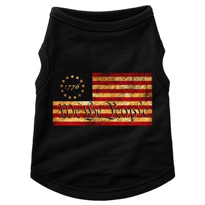1776 We The People US Flag Visually Aged And Distressed Doggie Tank