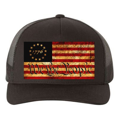 1776 We The People US Flag Visually Aged And Distressed Yupoong Adult 5-Panel Trucker Hat