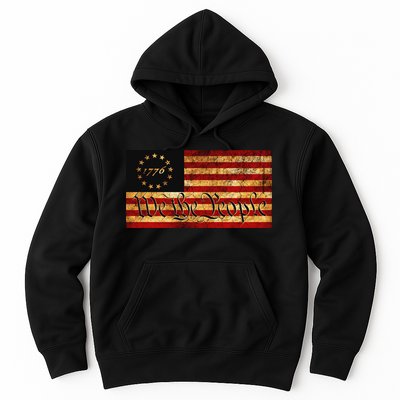 1776 We The People US Flag Visually Aged And Distressed Hoodie