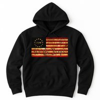 1776 We The People US Flag Visually Aged And Distressed Hoodie