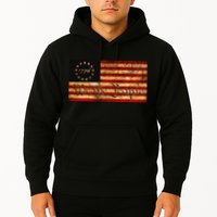 1776 We The People US Flag Visually Aged And Distressed Hoodie