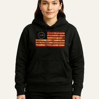 1776 We The People US Flag Visually Aged And Distressed Hoodie