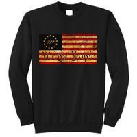 1776 We The People US Flag Visually Aged And Distressed Sweatshirt