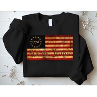 1776 We The People US Flag Visually Aged And Distressed Sweatshirt