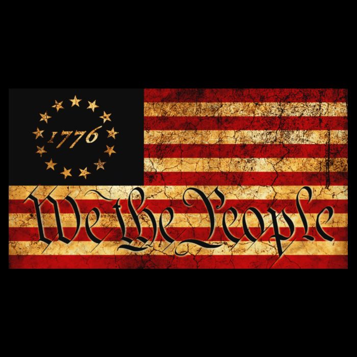 1776 We The People US Flag Visually Aged And Distressed T-Shirt