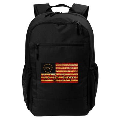 1776 We The People US Flag Visually Aged And Distressed Backpack