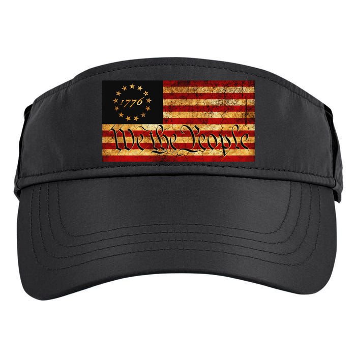 1776 We The People US Flag Visually Aged And Distressed Adult Drive Performance Visor