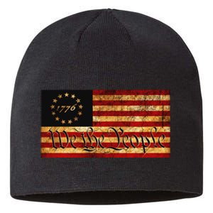 1776 We The People US Flag Visually Aged And Distressed Sustainable Beanie