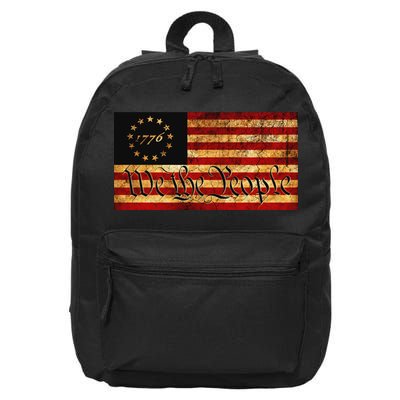 1776 We The People US Flag Visually Aged And Distressed 16 in Basic Backpack