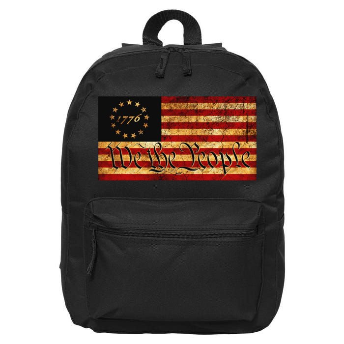 1776 We The People US Flag Visually Aged And Distressed 16 in Basic Backpack