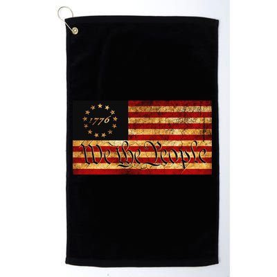 1776 We The People US Flag Visually Aged And Distressed Golf Towel