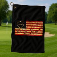 1776 We The People US Flag Visually Aged And Distressed Golf Towel