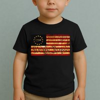 1776 We The People US Flag Visually Aged And Distressed Toddler T-Shirt