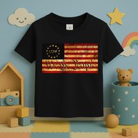 1776 We The People US Flag Visually Aged And Distressed Toddler T-Shirt