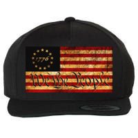 1776 We The People US Flag Visually Aged And Distressed Wool Snapback Cap