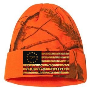 1776 We The People US Flag Visually Aged And Distressed Kati Licensed 12" Camo Beanie