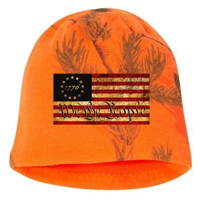 1776 We The People US Flag Visually Aged And Distressed Kati - Camo Knit Beanie