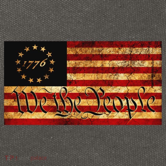 1776 We The People US Flag Visually Aged And Distressed Cotton Canvas Backpack