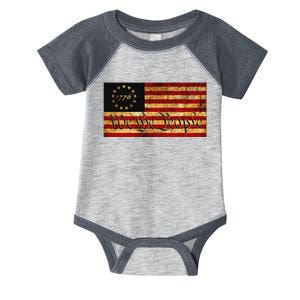 1776 We The People US Flag Visually Aged And Distressed Infant Baby Jersey Bodysuit