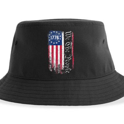 1776 We The People Betsy Ross American Flag Sustainable Bucket Hat