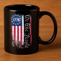 1776 We The People Betsy Ross American Flag 11oz C Handle Ceramic Mug