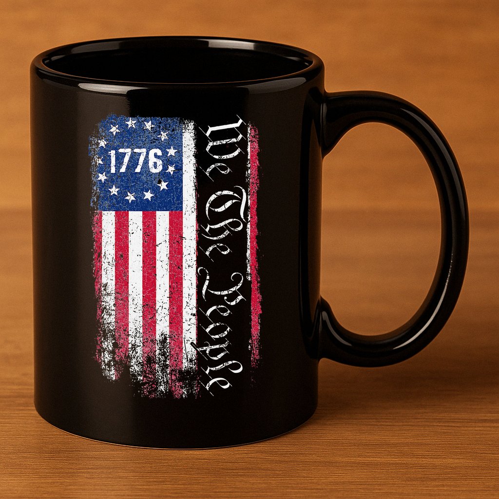 1776 We The People Betsy Ross American Flag 11oz C Handle Ceramic Mug