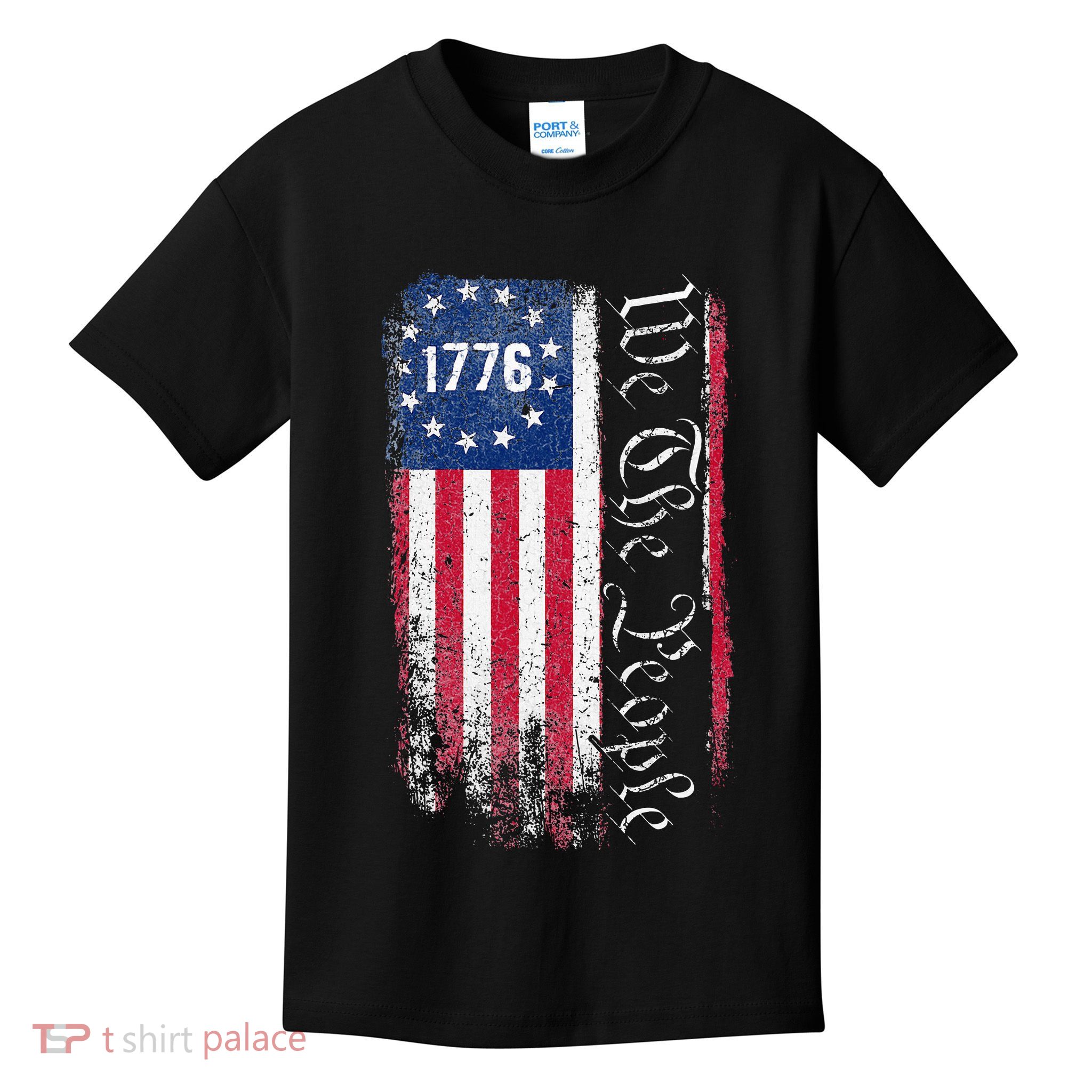 1776 We The People Betsy Ross American Flag Kids T-Shirt