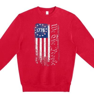 1776 We The People Betsy Ross American Flag Premium Crewneck Sweatshirt