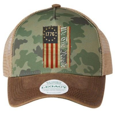 1776 We the People Betsy Ross 4th Of July American Flag Legacy Tie Dye Trucker Hat