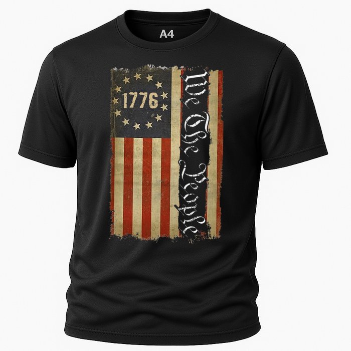 1776 We the People Betsy Ross 4th Of July American Flag Cooling Performance Crew T-Shirt