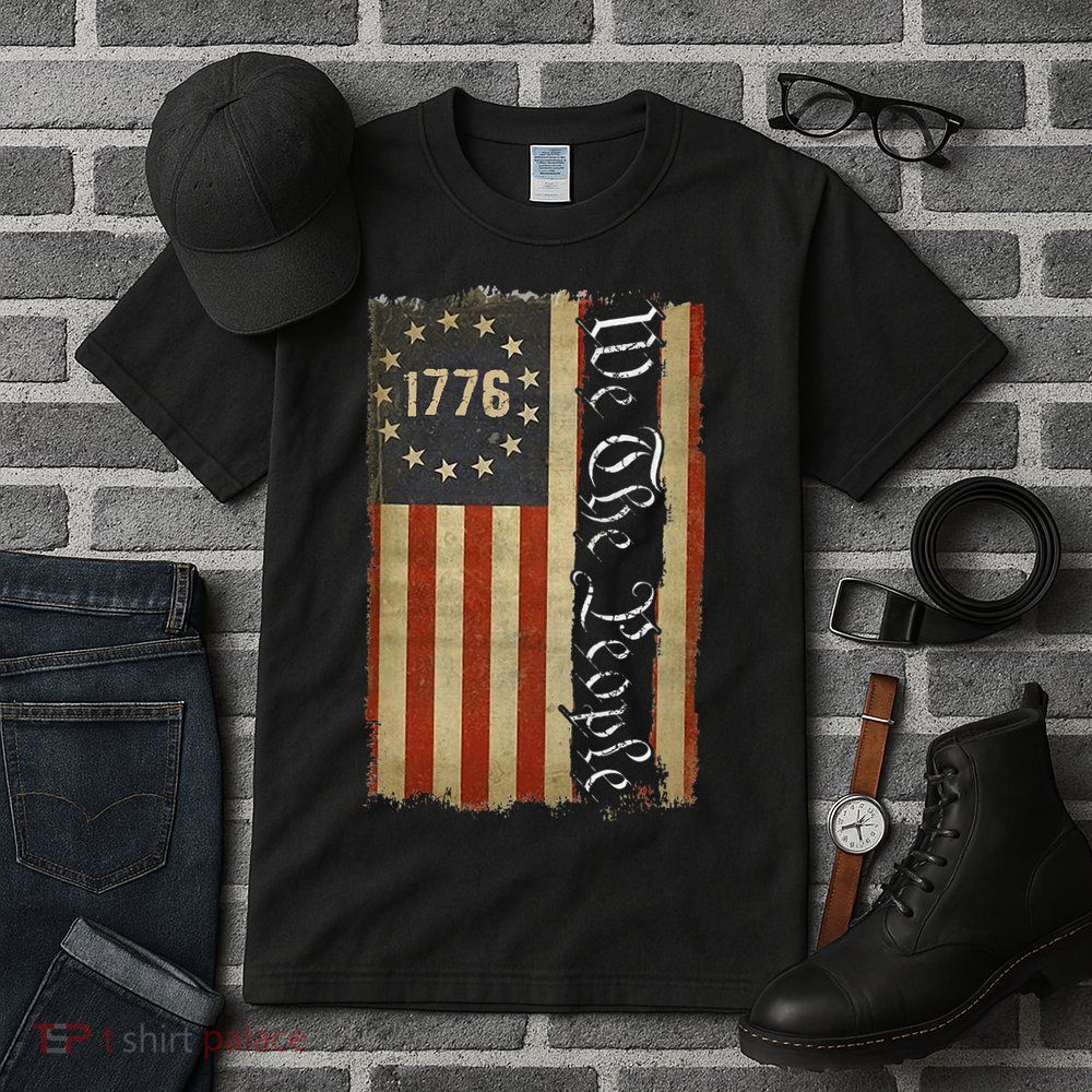 1776 We the People Betsy Ross 4th Of July American Flag Tall T-Shirt
