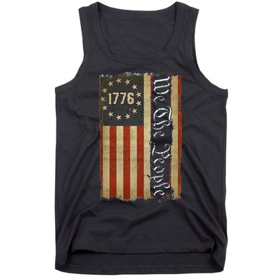 1776 We the People Betsy Ross 4th Of July American Flag Tank Top