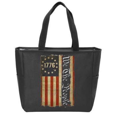 1776 We the People Betsy Ross 4th Of July American Flag Zip Tote Bag