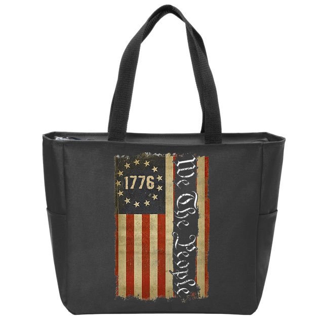 1776 We the People Betsy Ross 4th Of July American Flag Zip Tote Bag