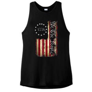 1776 We The People Patriotic American Constitution Ladies PosiCharge Tri-Blend Wicking Tank