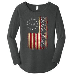 1776 We The People Patriotic American Constitution Women's Perfect Tri Tunic Long Sleeve Shirt