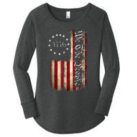 1776 We The People Patriotic American Constitution Women's Perfect Tri Tunic Long Sleeve Shirt