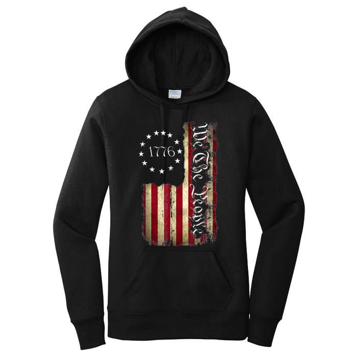 1776 We The People Patriotic American Constitution Women's Pullover Hoodie