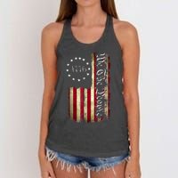 1776 We The People Patriotic American Constitution Women's Knotted Racerback Tank