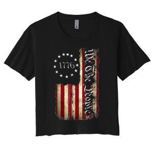 1776 We The People Patriotic American Constitution Women's Crop Top Tee