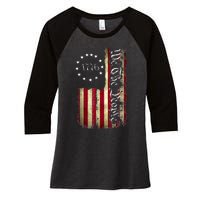 1776 We The People Patriotic American Constitution Women's Tri-Blend 3/4-Sleeve Raglan Shirt