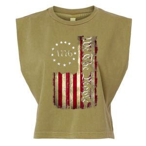 1776 We The People Patriotic American Constitution Garment-Dyed Women's Muscle Tee