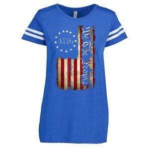 1776 We The People Patriotic American Constitution Enza Ladies Jersey Football T-Shirt