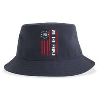 1776 We The People For Independence Day Us American Flag Sustainable Bucket Hat