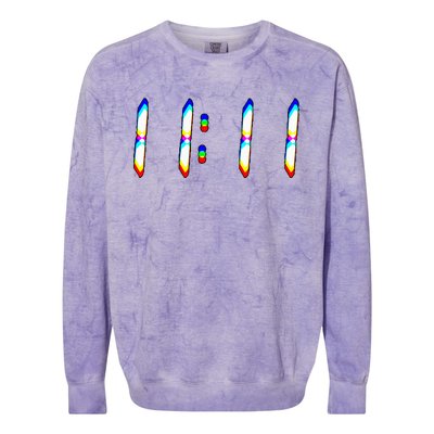 1111 Wake Up Its 11 11 Synchronicity Numerology Angel Colorblast Crewneck Sweatshirt